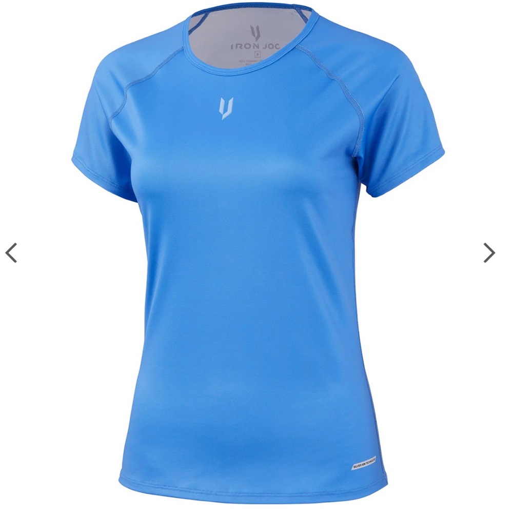 NWT-Women’s Iron Joc Short Sleeve Athletic Top, Jersey Knit, Scoop Neck, Size L